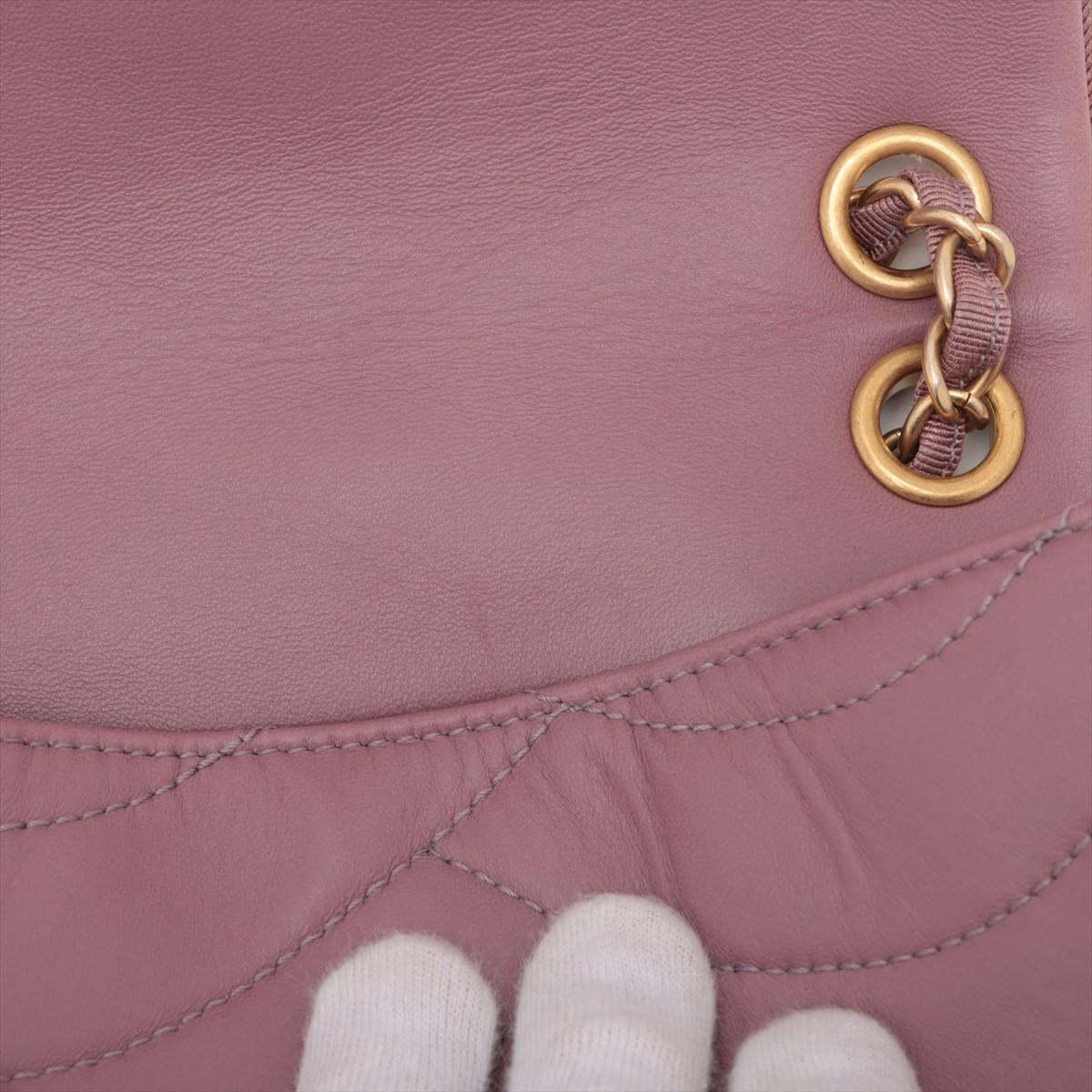 Chanel - Sac à double chaîne à rabat en cuir d'agneau avec logo CC - Old Rose * PREORDER en vente 9