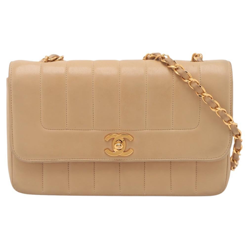 Chanel CC Logo Mademoiselle Lambskin Single Flap Single ChainBag Beige*PREORDER* en vente