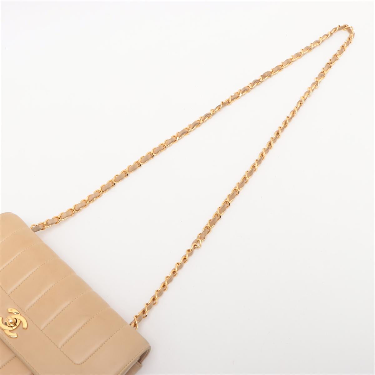 Chanel CC Logo Mademoiselle Lambskin Single Flap Single ChainBag Beige*PREORDER* en vente 2