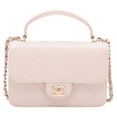 Chanel CC Logo Matelasse Lambskin Two-Way Chain Shoulder Bag Pink * PREORDER * (commande préalable)
