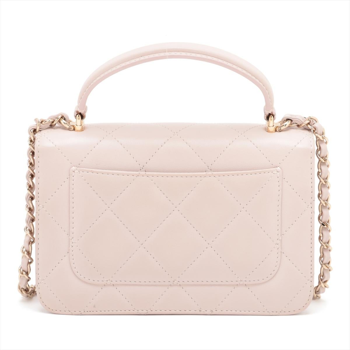 Chanel CC Logo Matelasse Lammfell Two-Way Chain Umhängetasche Rosa * PREORDER * (Beige) im Angebot