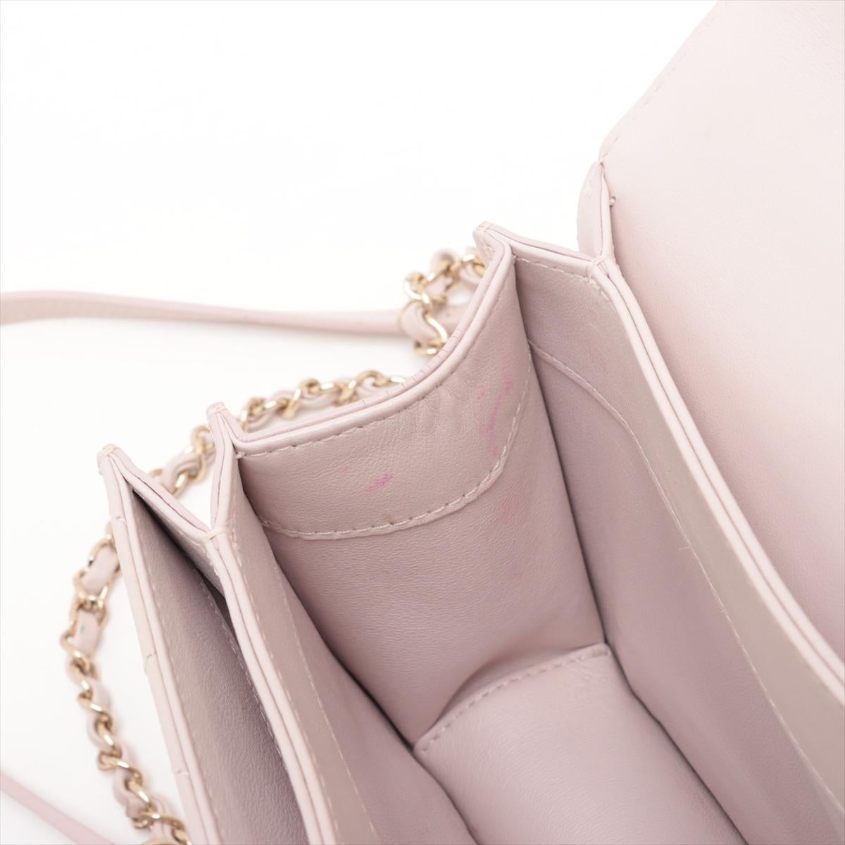 Chanel CC Logo Matelasse Lammfell Two-Way Chain Umhängetasche Rosa * PREORDER * im Angebot 12