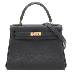 Hermes Kelly 25 Taurillon Clemence Shoulder Bag Black * PREORDER *