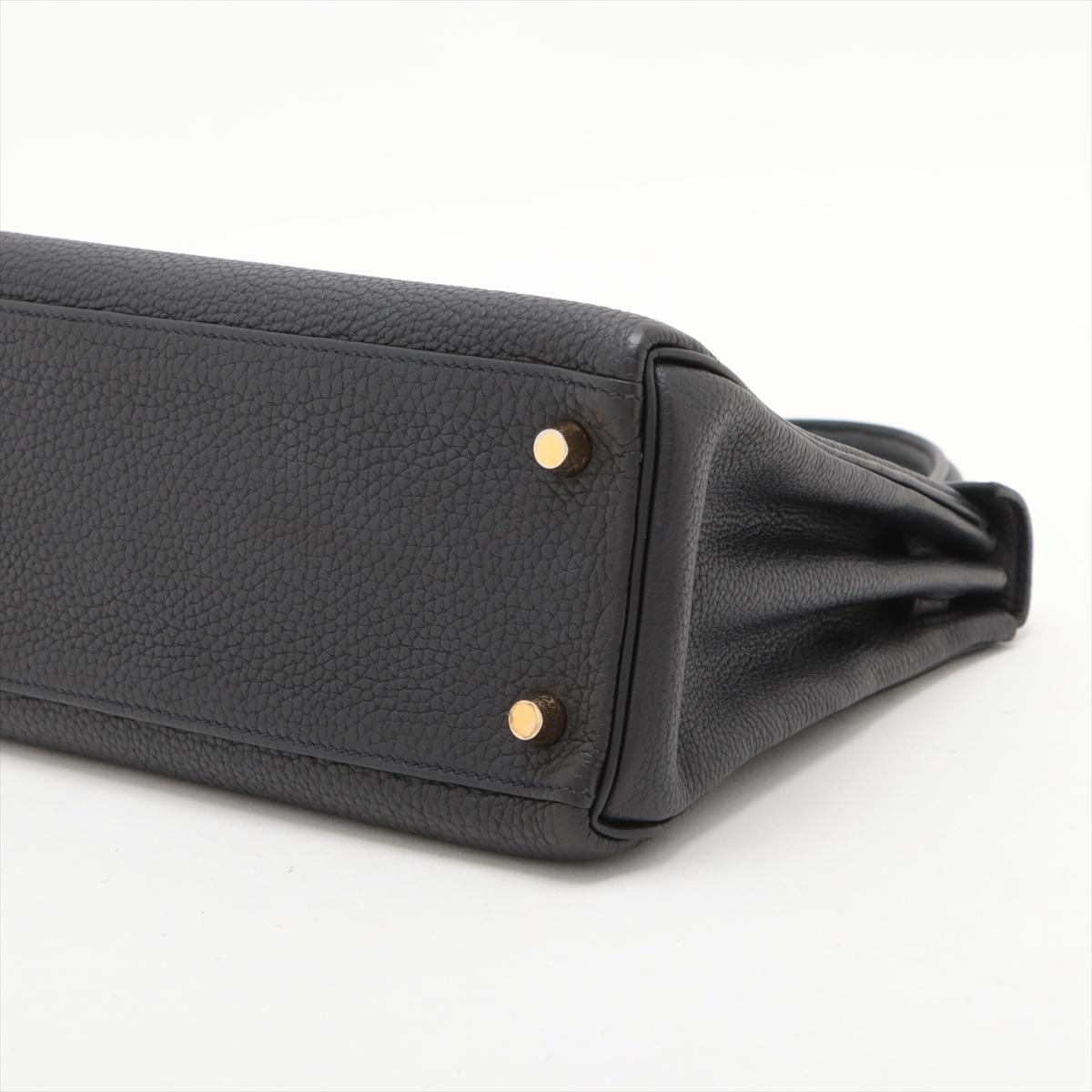 Hermes Kelly 25 Taurillon Clemence Shoulder Bag Black * PREORDER * Pour femmes en vente