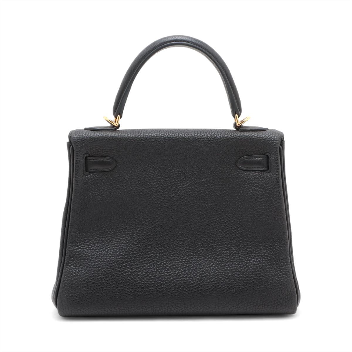 Noir Hermes Kelly 25 Taurillon Clemence Shoulder Bag Black * PREORDER * en vente
