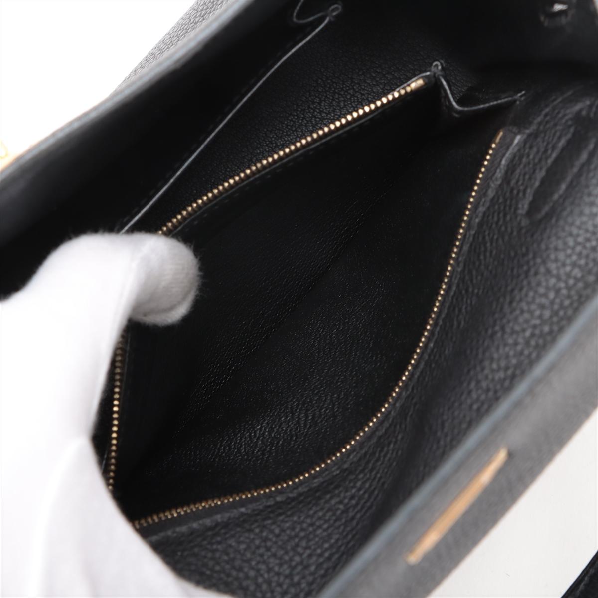 Hermes Kelly 25 Taurillon Clemence Shoulder Bag Black * PREORDER * en vente 7