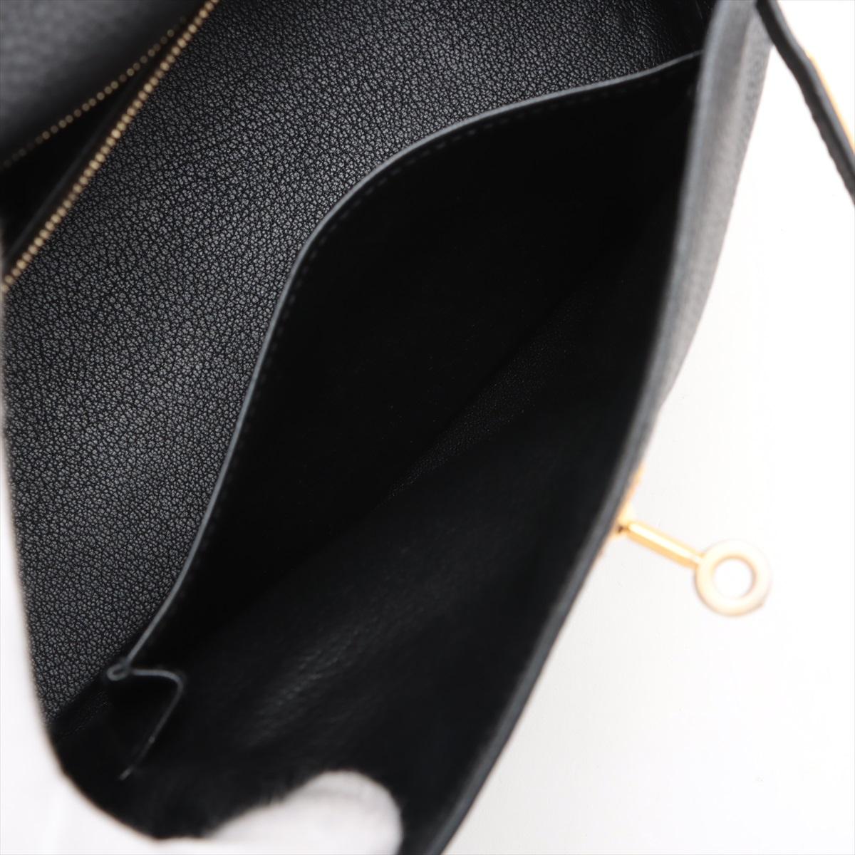Hermes Kelly 25 Taurillon Clemence Shoulder Bag Black * PREORDER * en vente 6