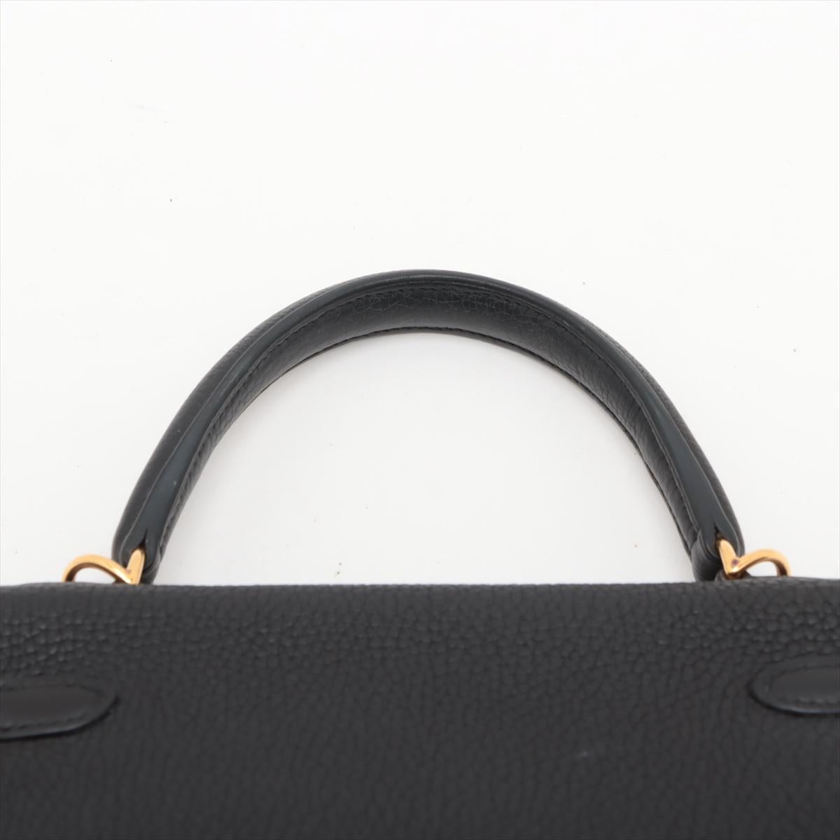 Hermes Kelly 25 Taurillon Clemence Shoulder Bag Black * PREORDER * en vente 3
