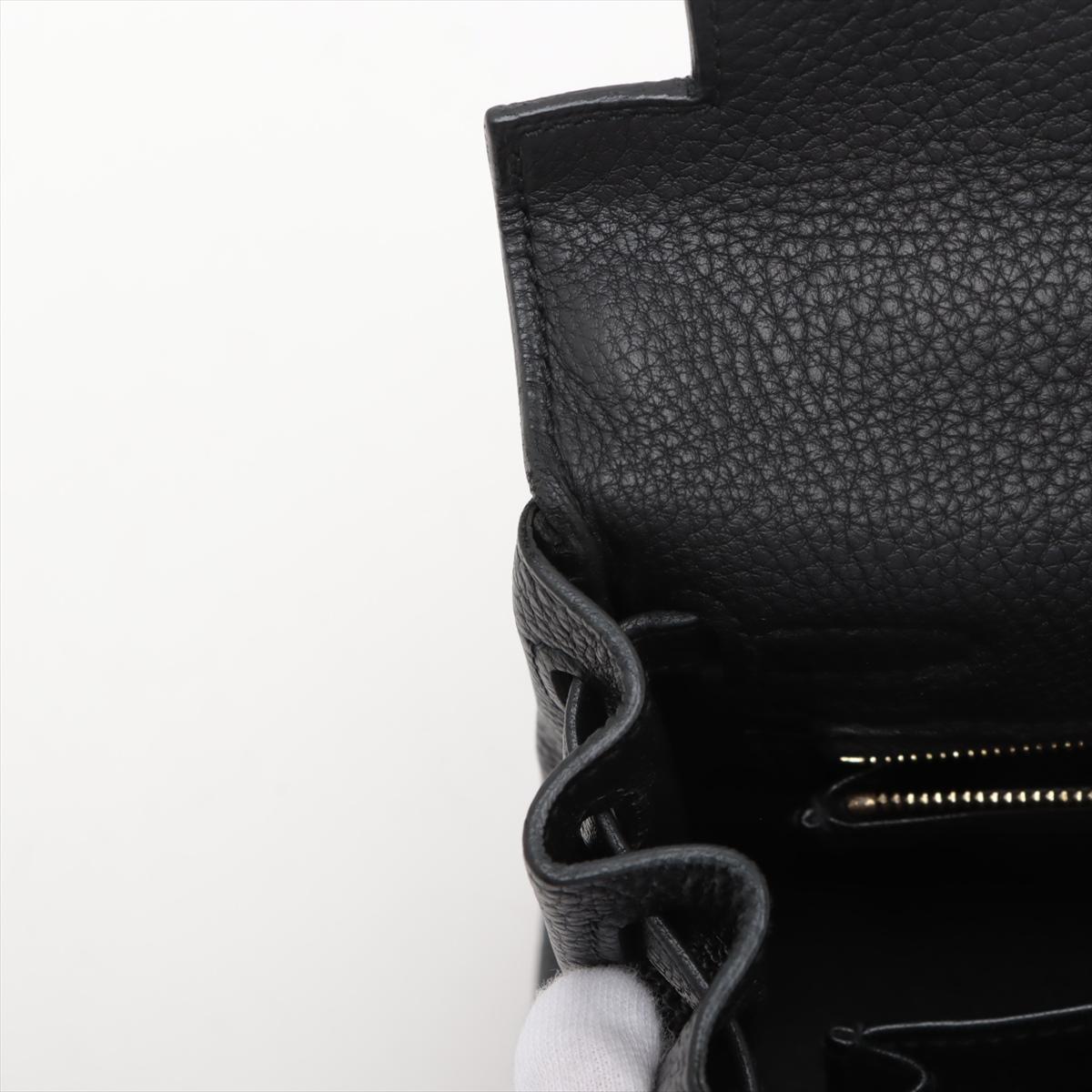 Hermes Kelly 25 Taurillon Clemence Shoulder Bag Black * PREORDER * en vente 12