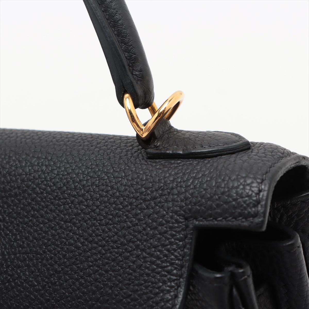 Hermes Kelly 25 Taurillon Clemence Shoulder Bag Black * PREORDER * en vente 10
