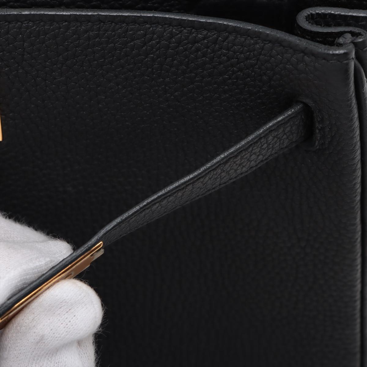 Hermes Kelly 25 Taurillon Clemence Shoulder Bag Black * PREORDER * en vente 9