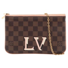 Louis Vuitton LV Logo Damier Double Zip Pochette Bag * PREORDER *