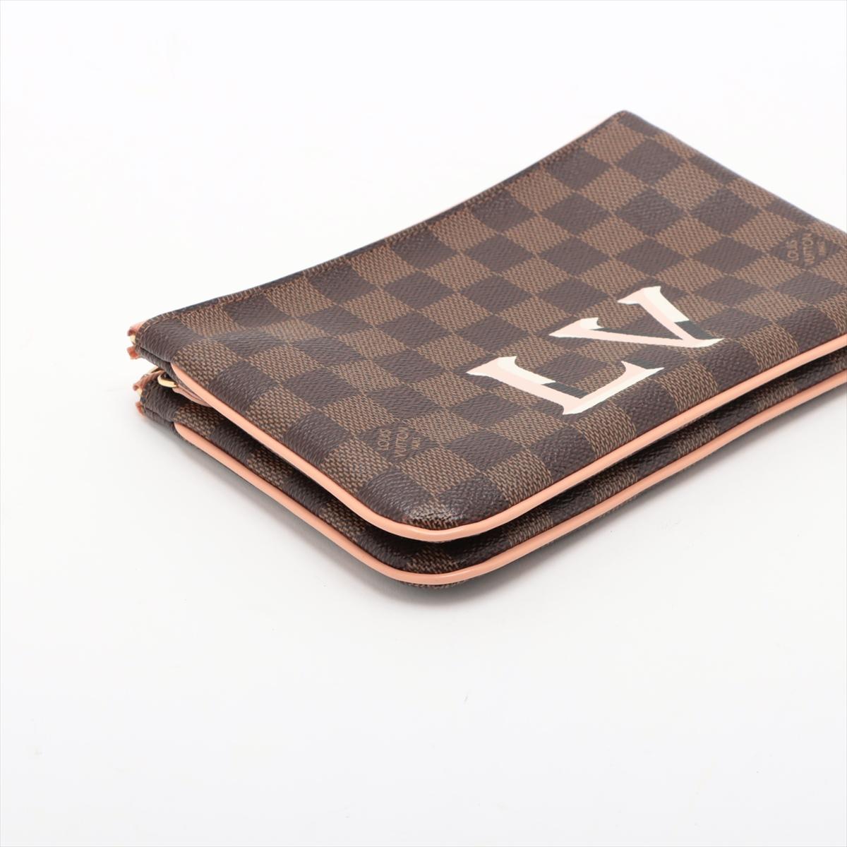 Louis Vuitton Logo Damier Doppia Zip Pochette Borsa * PREORDER * in vendita 1