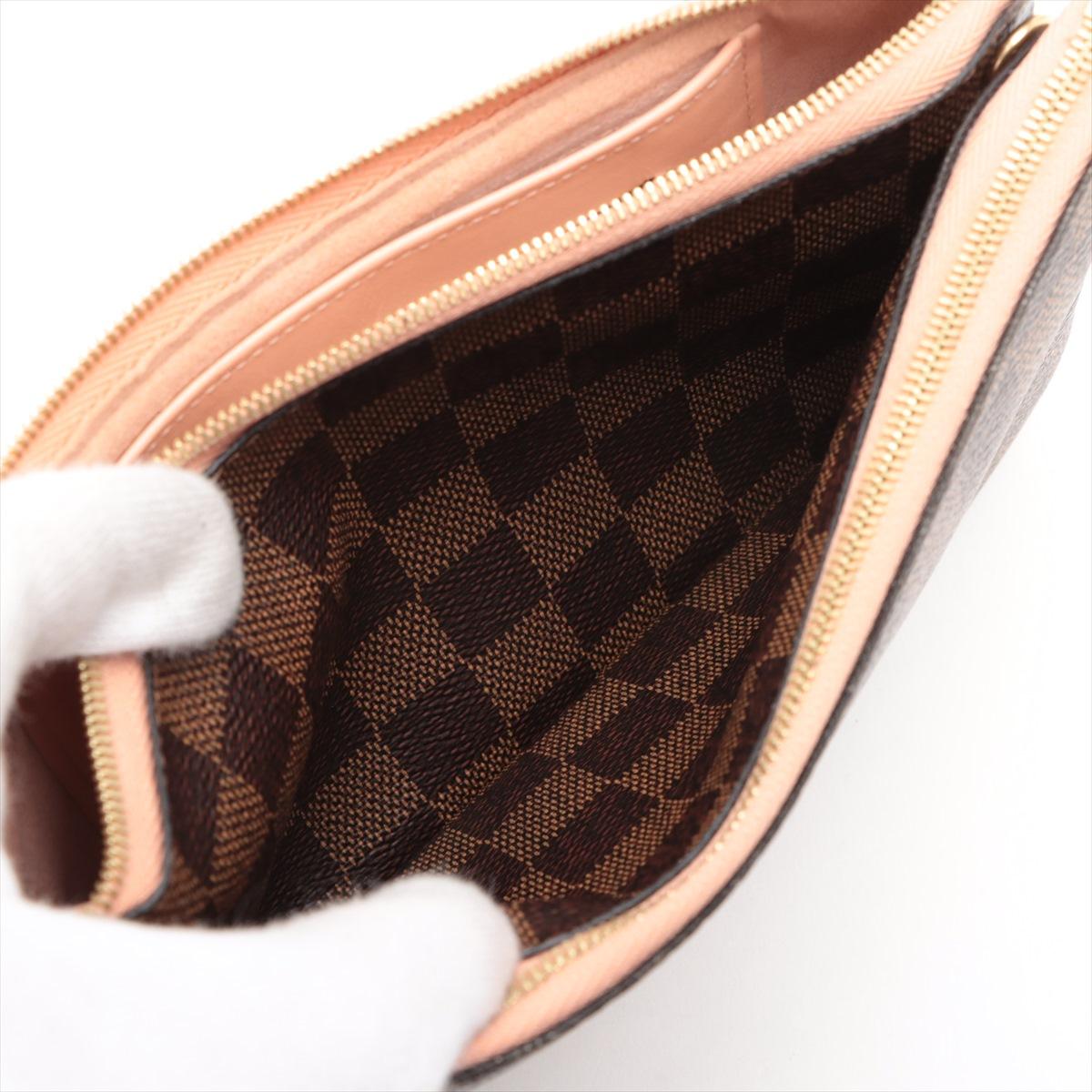 Louis Vuitton Logo Damier Doppia Zip Pochette Borsa * PREORDER * in vendita 5