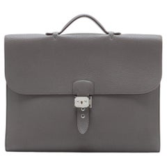 Hermès Sac Depeche 38 Taurillon Clemence Handbag Etain * PREORDER *