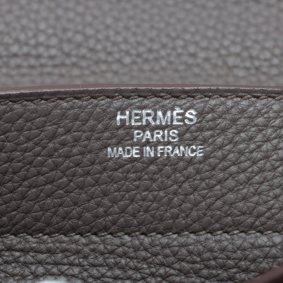 Hermès Sac Depeche 38 Taurillon Clemence Handbag Etain * PREORDER * en vente 7
