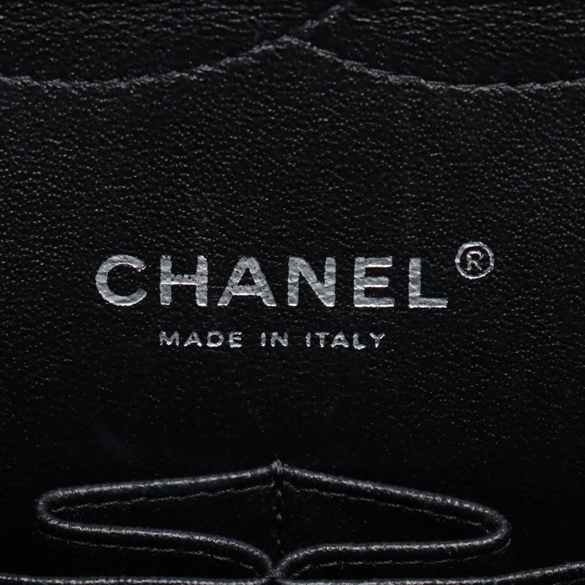 Chanel CC Logo Dekamatrasse 30 Grand sac en cuir verni à double rabat et double chaîne en vente 9