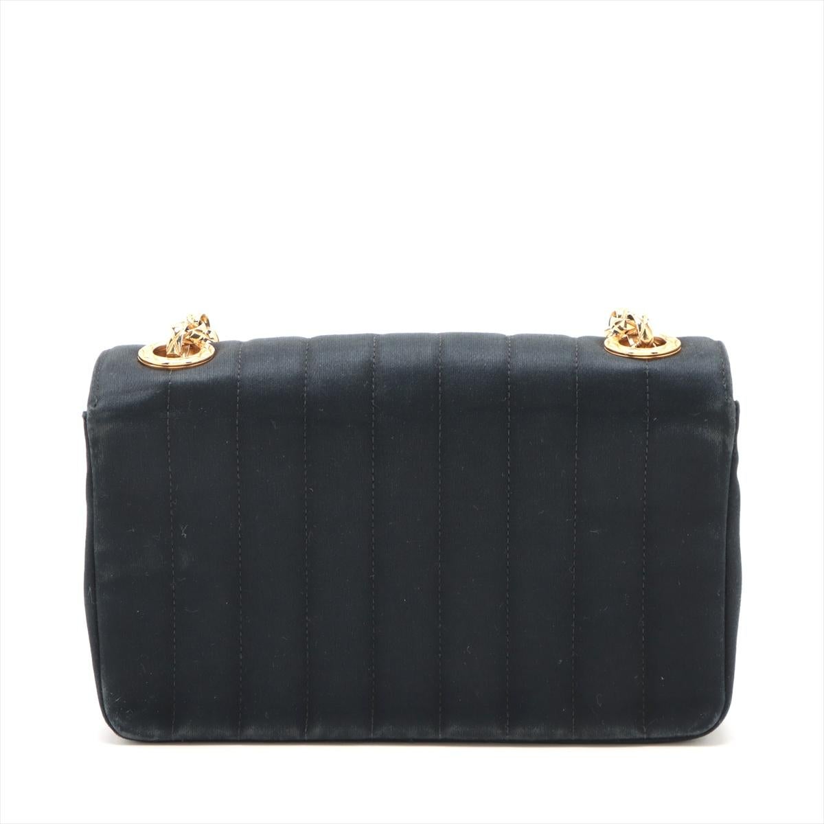 Noir Chanel CC Logo Satin Single Flap Single Chain Shoulder Bag Black * PREORDER * en vente
