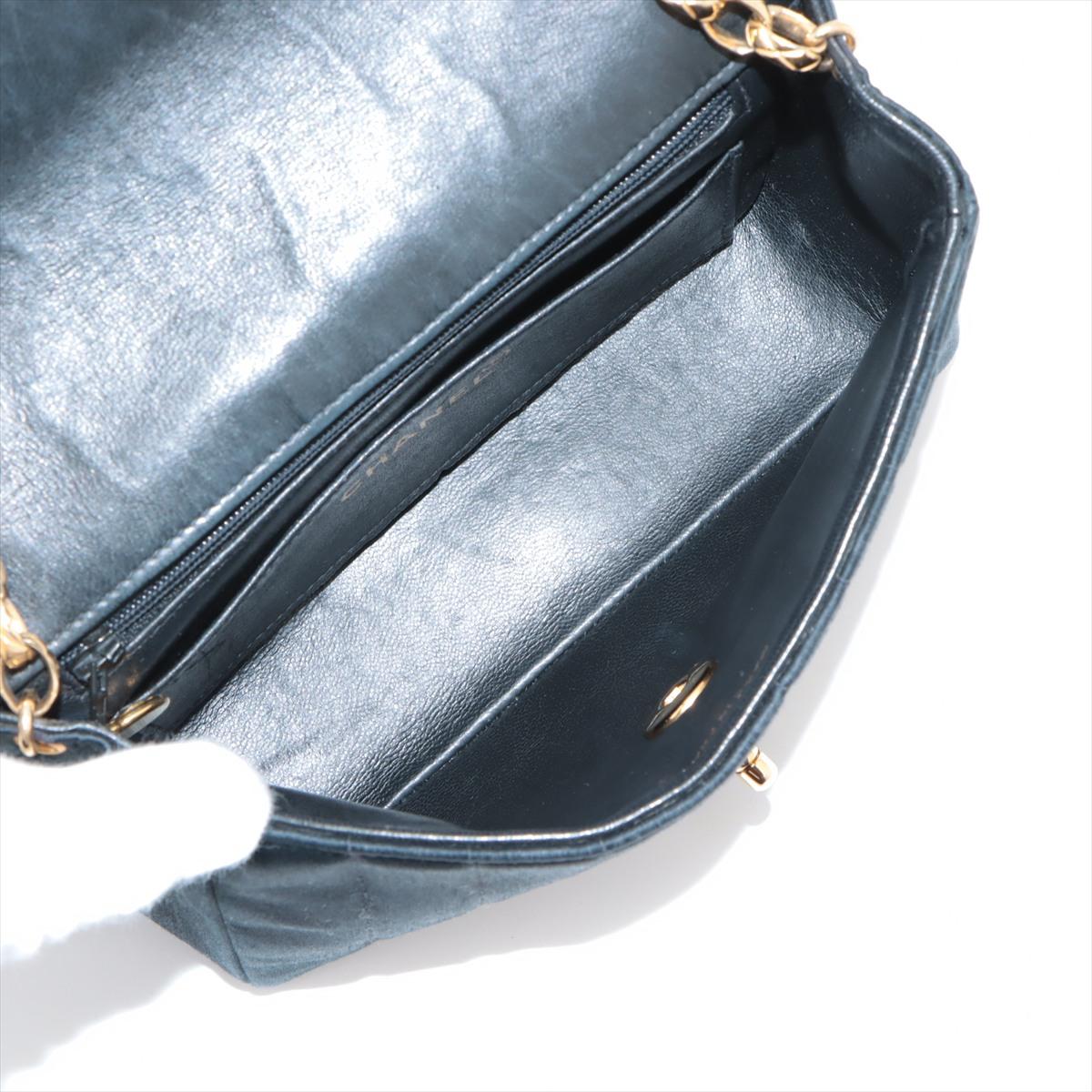 Chanel CC Logo Satin Single Flap Single Chain Shoulder Bag Black * PREORDER * en vente 3