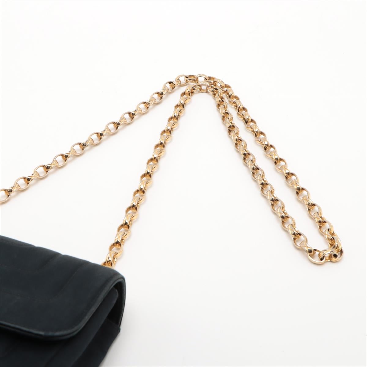 Chanel CC Logo Satin Single Flap Single Chain Shoulder Bag Black * PREORDER * en vente 2