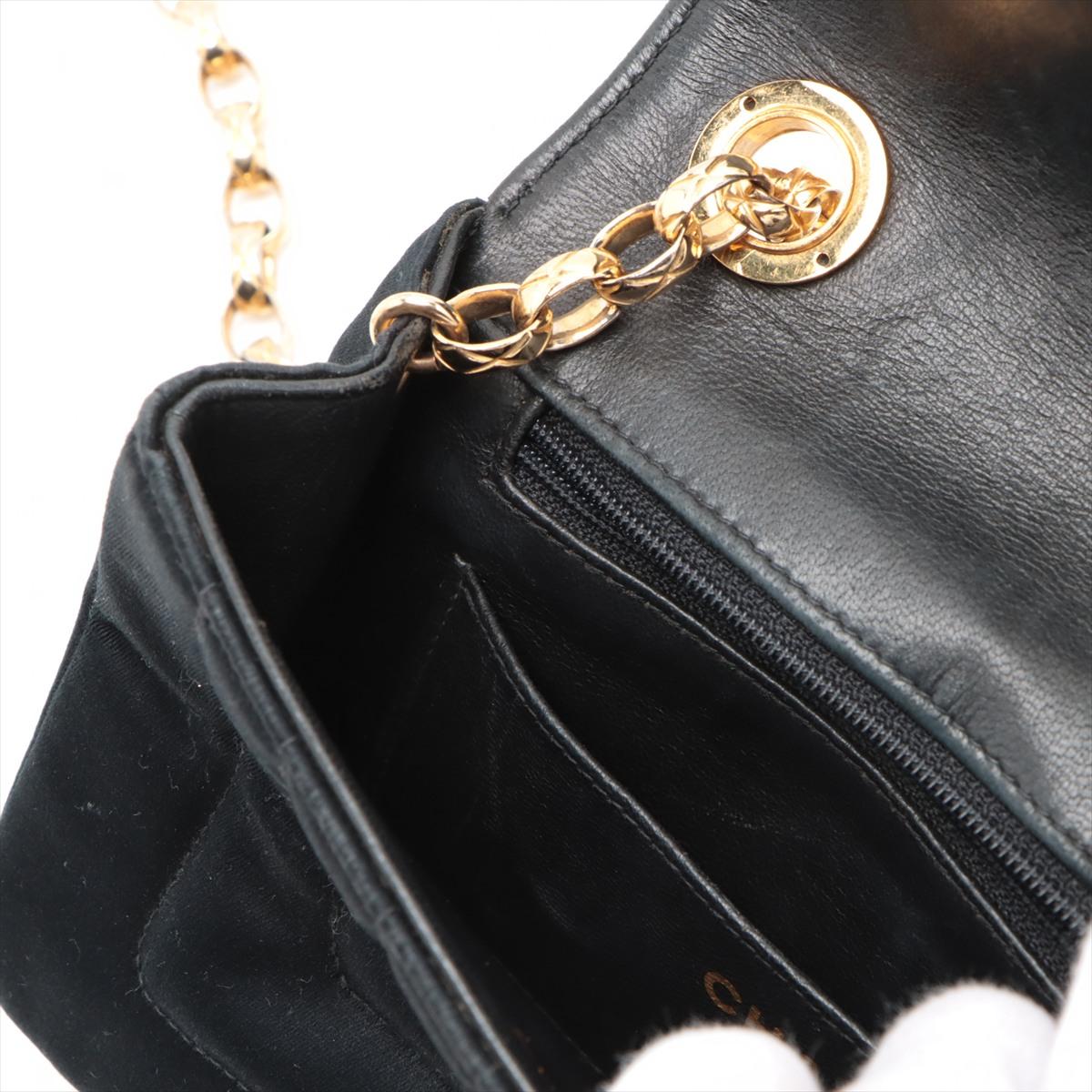 Chanel CC Logo Satin Single Flap Single Chain Shoulder Bag Black * PREORDER * en vente 7