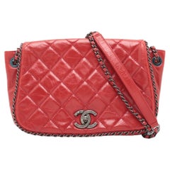 Chanel Vintage CC Logo Matelasse Veau Chain Around Shoulder Bag Rouge * PREORDER *