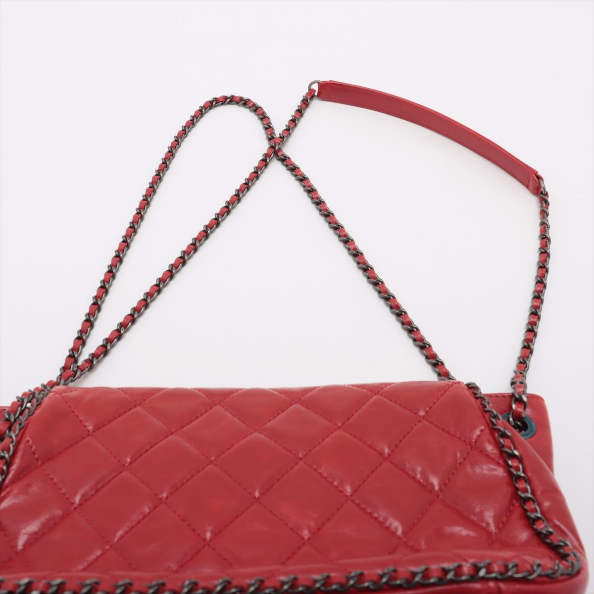 Chanel Vintage CC Logo Matelasse Kalb Kette um Umhängetasche Rot * PREORDER * im Angebot 4