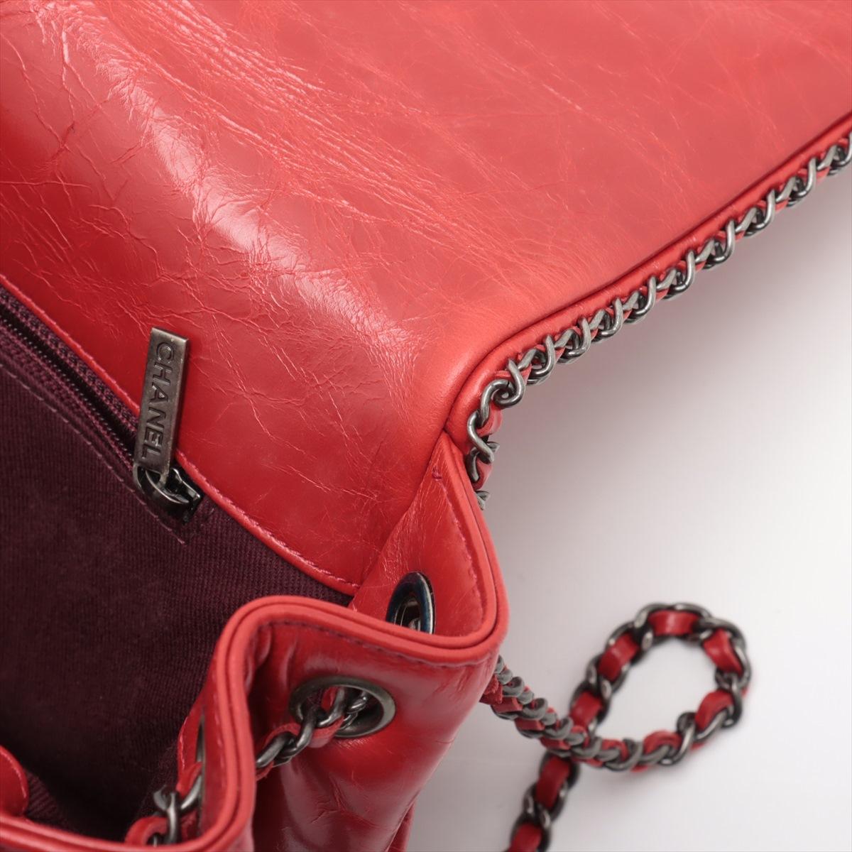 Chanel Vintage CC Logo Matelasse Kalb Kette um Umhängetasche Rot * PREORDER * im Angebot 8