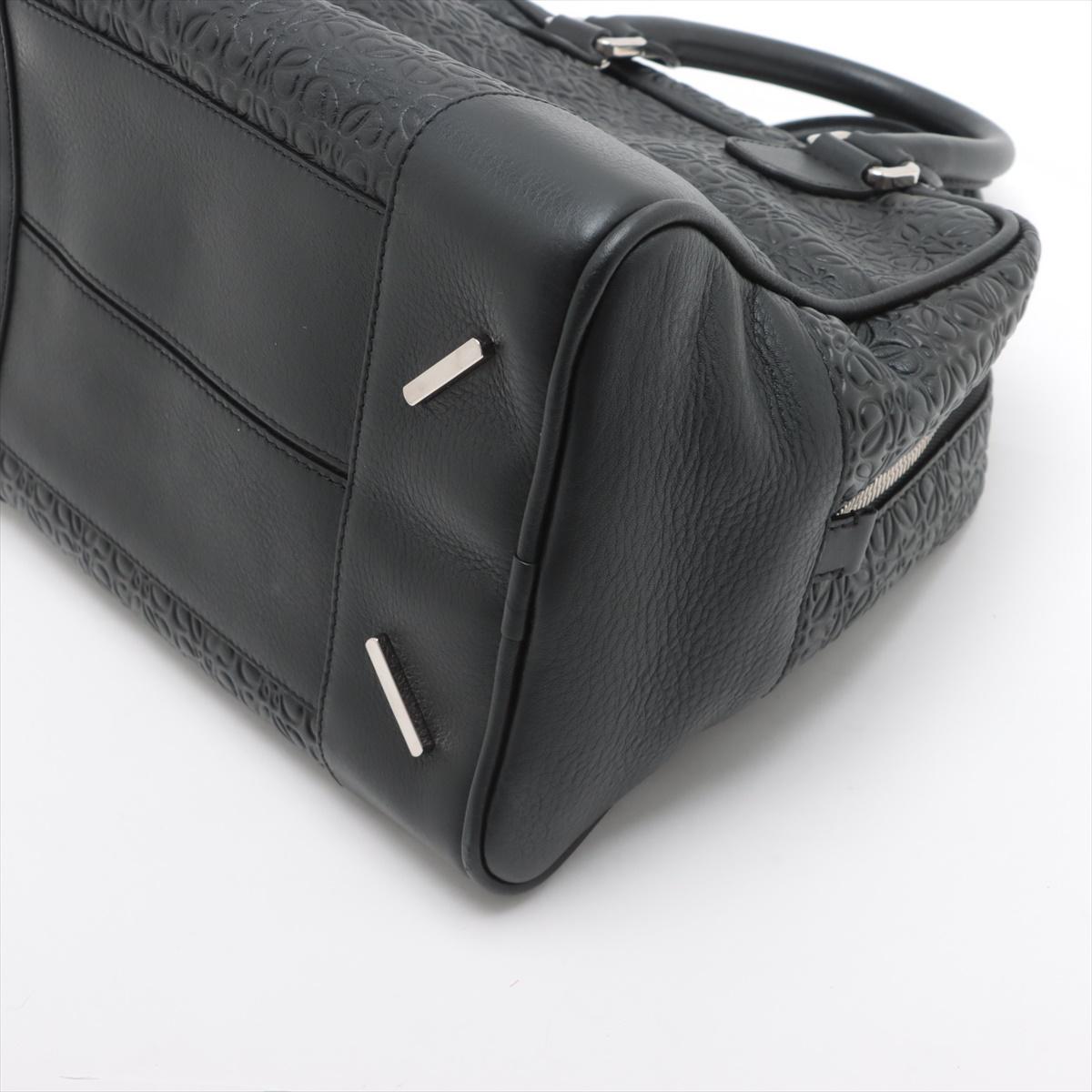 Loewe Anagram Monogram Amazona 75 Sac à main en cuir noir * PRÉCOMPAGNER * Pour femmes en vente