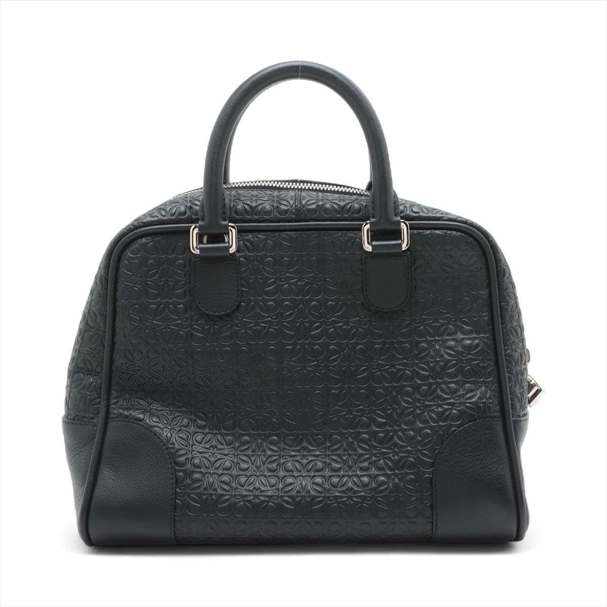 Noir Loewe Anagram Monogram Amazona 75 Sac à main en cuir noir * PRÉCOMPAGNER * en vente