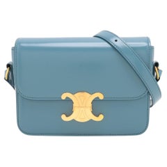 Celine Teen Triomphe Leder Umhängetasche Blau * PREORDER *