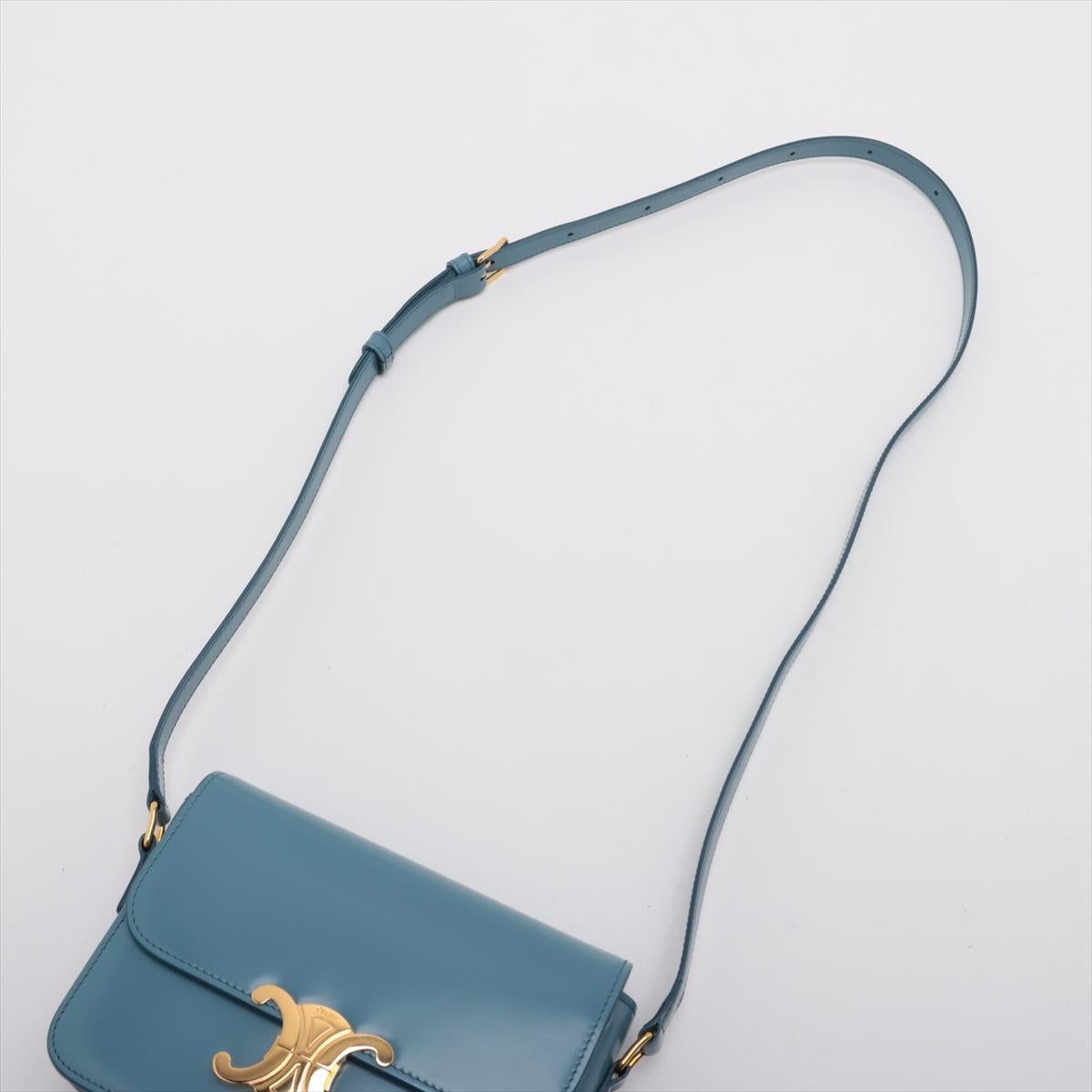 Celine Teen Triomphe Leder Umhängetasche Blau * PREORDER * im Angebot 3