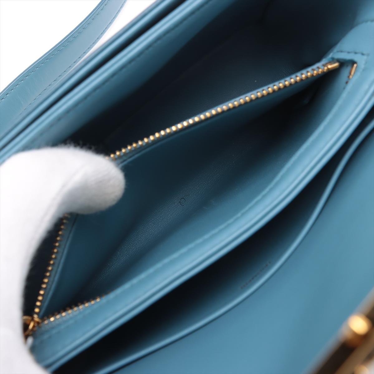 Celine Teen Triomphe Leder Umhängetasche Blau * PREORDER * im Angebot 6