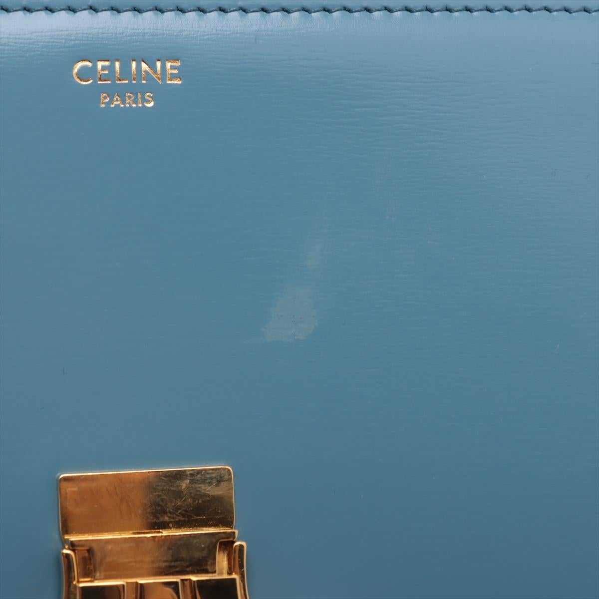 Celine Teen Triomphe Leder Umhängetasche Blau * PREORDER * im Angebot 9
