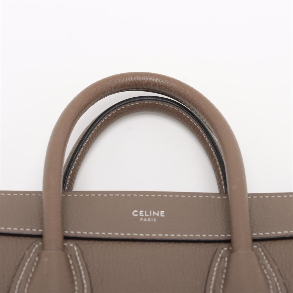 Celine Luggage Nano Shopper Lederhandtasche Greige * PREORDER * im Angebot 3