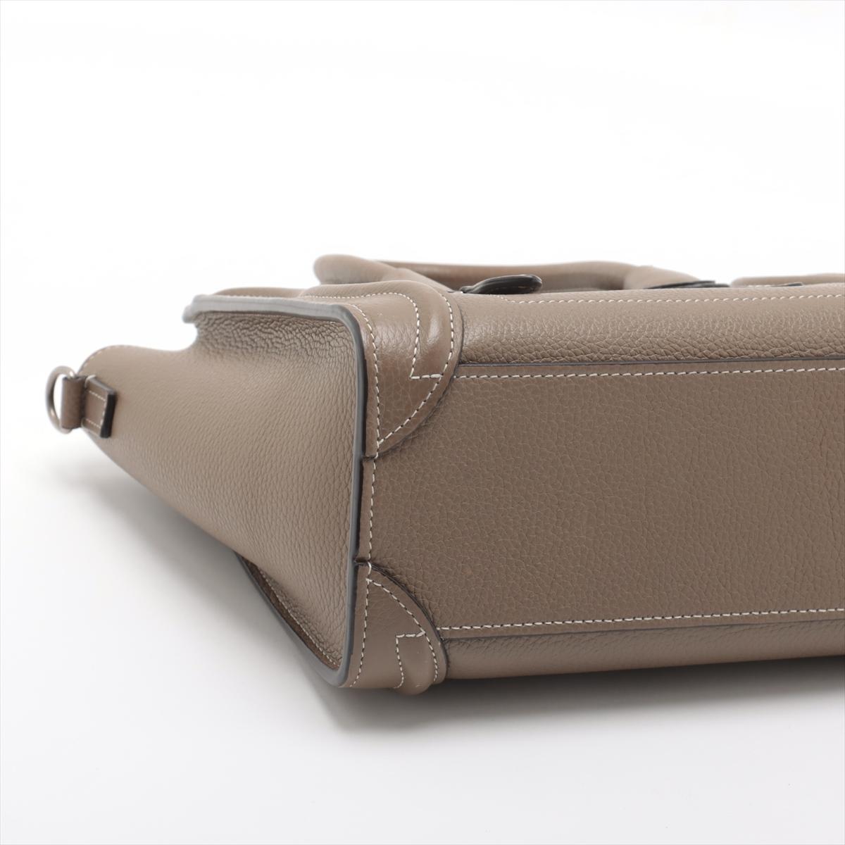 Celine Luggage Nano Shopper Lederhandtasche Greige * PREORDER * im Angebot 1