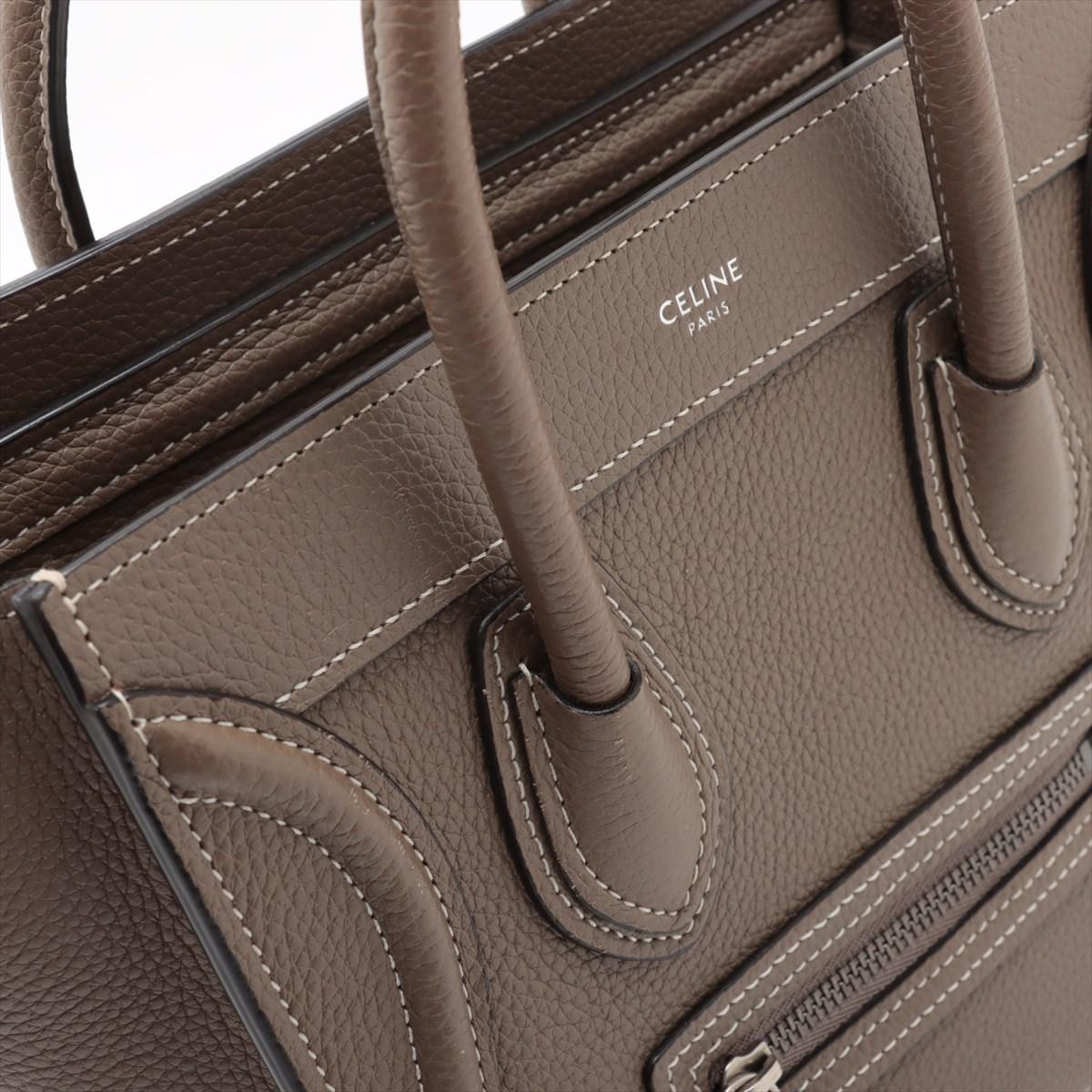 Celine Luggage Nano Shopper Lederhandtasche Greige * PREORDER * im Angebot 9
