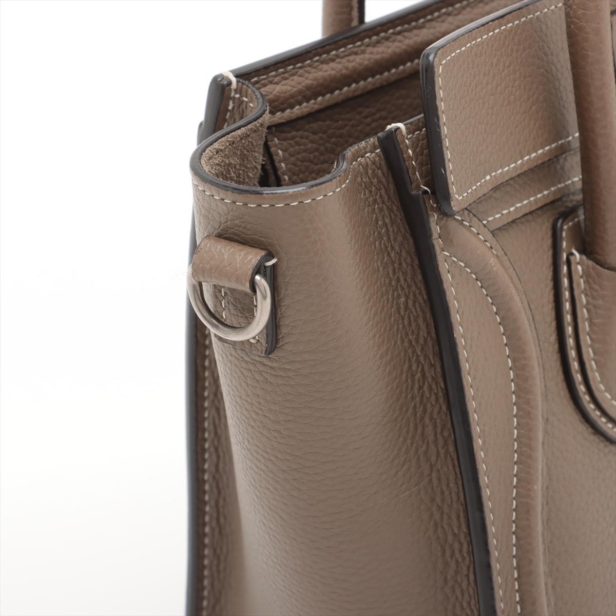 Celine Luggage Nano Shopper Lederhandtasche Greige * PREORDER * im Angebot 10