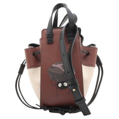 Loewe x Studio Ghibli Hängematte Drawstring Mini Leder Zwei-Wege-Umhängetasche Braun