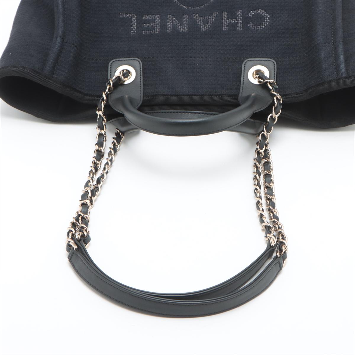 Chanel Deauville MM Canvas Chain Two-Way Tote Bag Marineblau * PREORDER * im Angebot 2