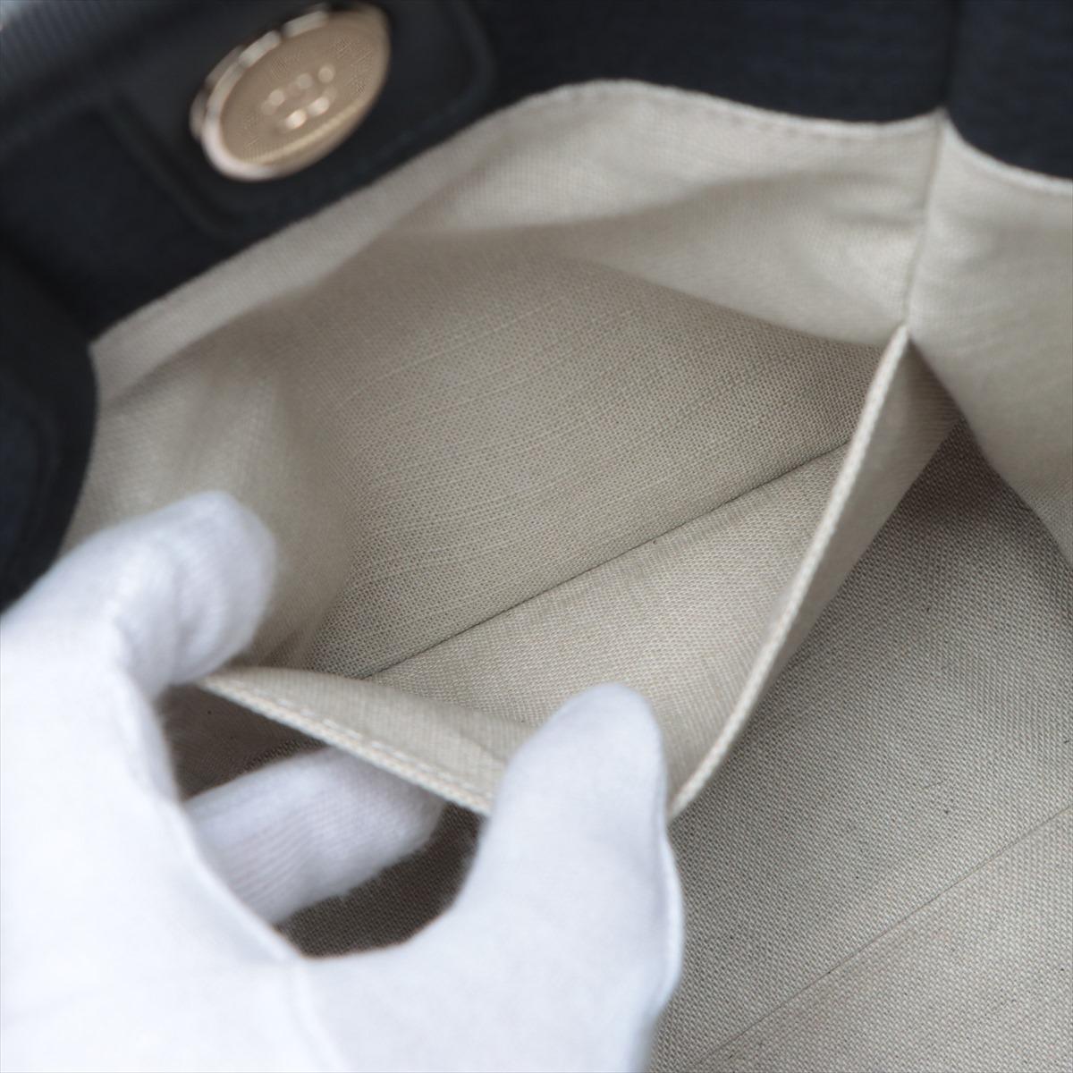 Chanel Deauville MM Canvas Chain Two-Way Tote Bag Marineblau * PREORDER * im Angebot 7