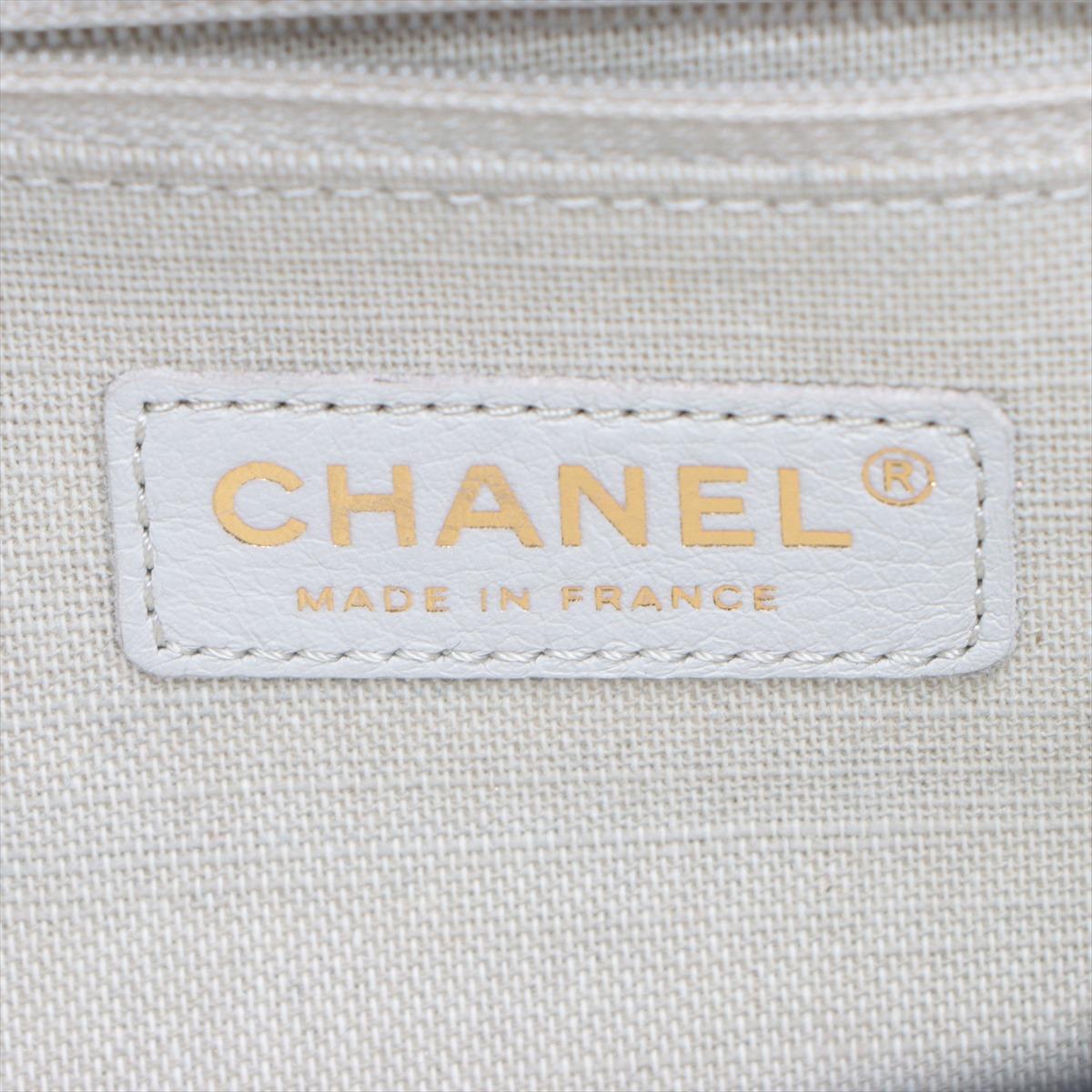 Chanel Deauville MM Canvas Chain Two-Way Tote Bag Marineblau * PREORDER * im Angebot 9
