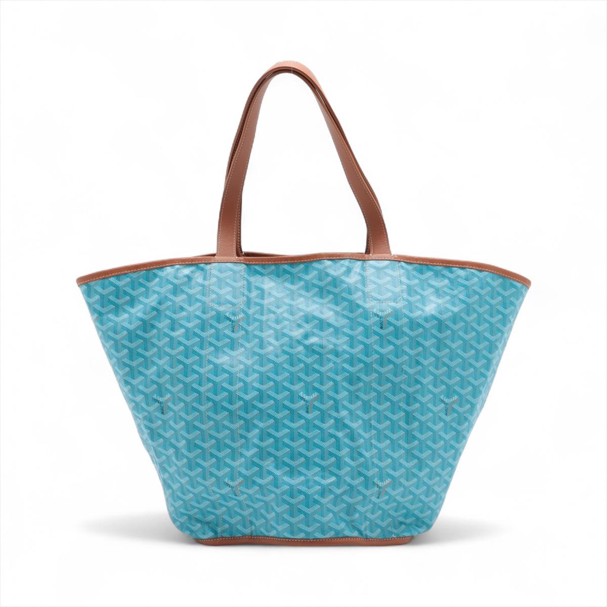 Bleu Goyard Belharra Tote Bag Turquoise & Tan * PREORDER * en vente