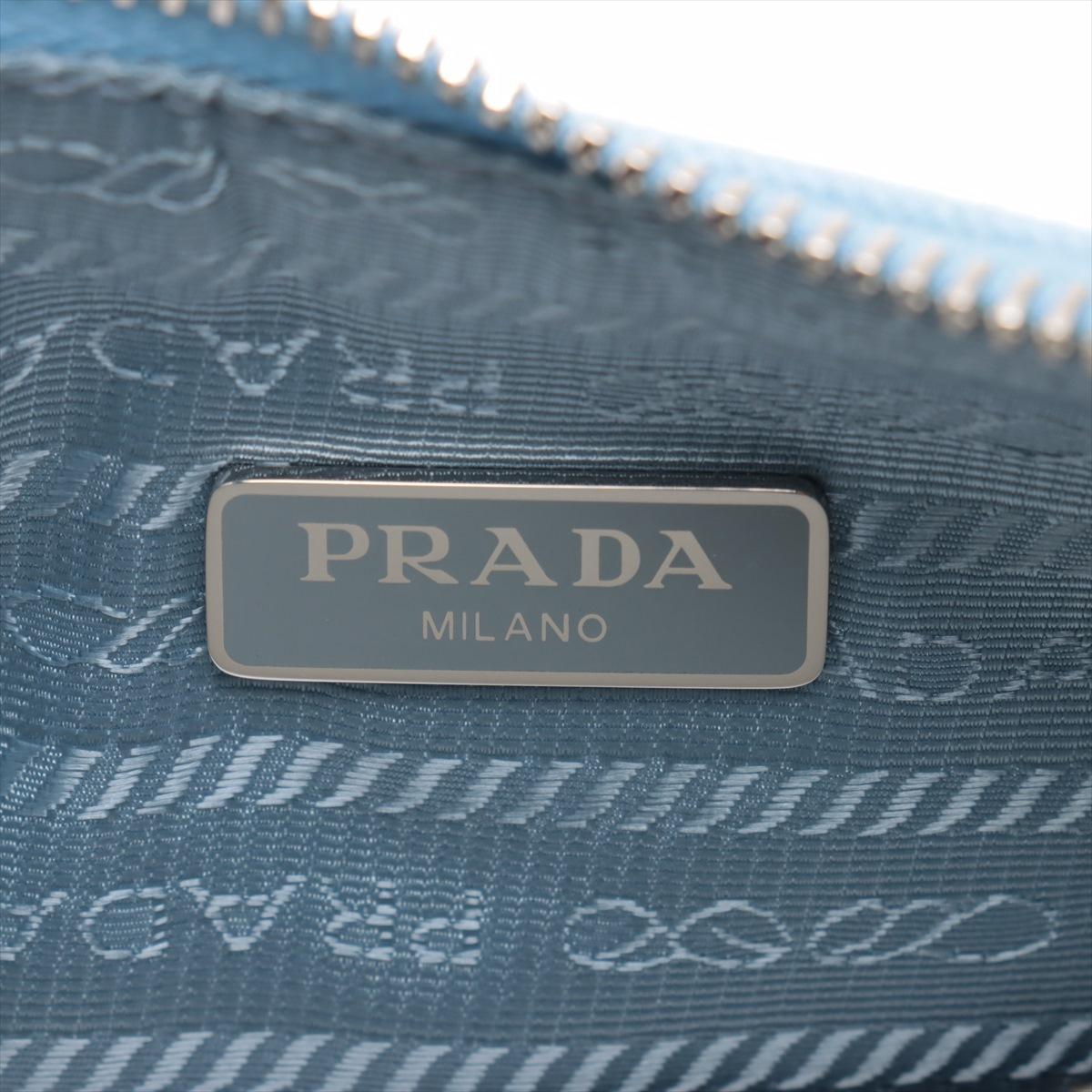 Prada Re-edition Canvas Umhängetasche mit Blumenstickerei Blau *  VORBESTELLUNG * im Angebot 7