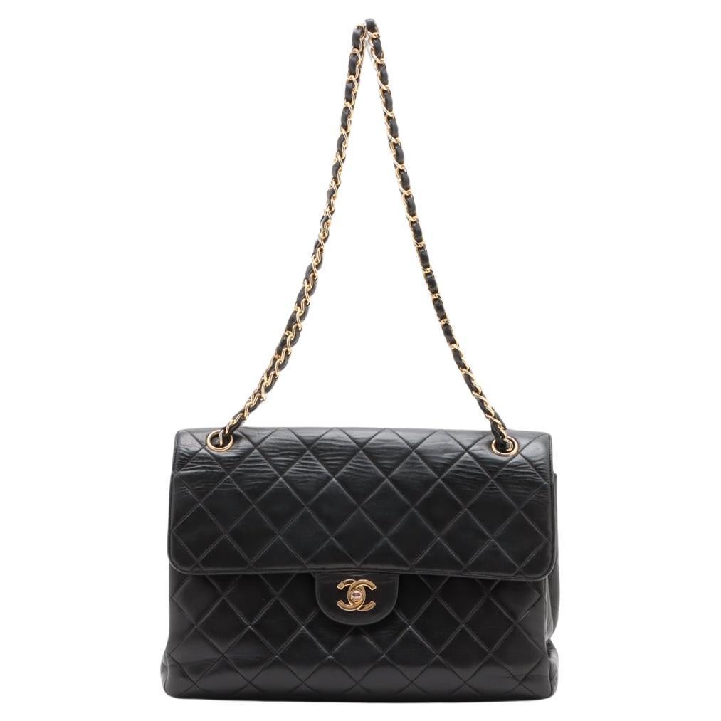 Chanel CC Logo Matelasse Lammfell Einzelklappe Doppelkette Tasche Schwarz * PREORDER im Angebot
