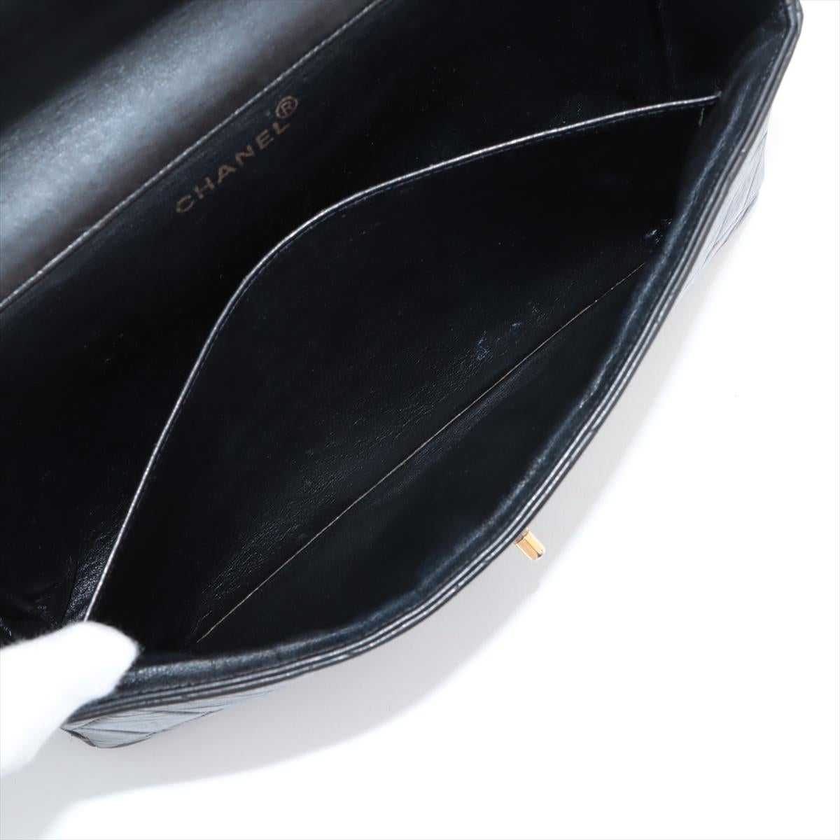 Chanel CC Logo Matelasse Lammfell Einzelklappe Doppelkette Tasche Schwarz * PREORDER im Angebot 6