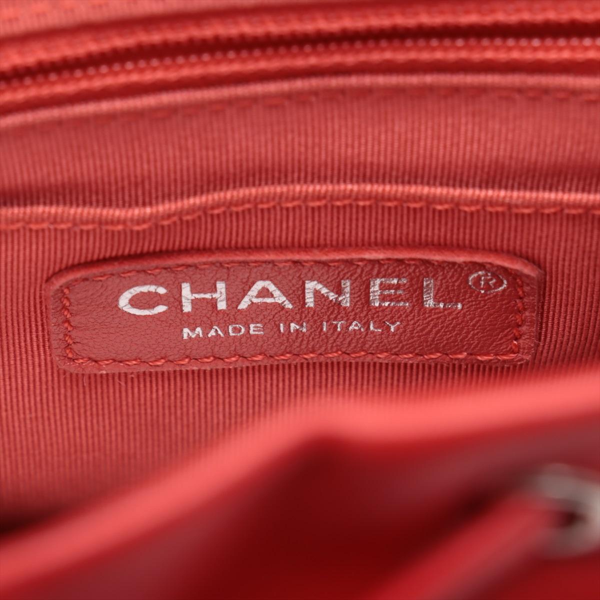 Chanel CC Logo Matelasse Lambskin Chain Drawstring Backpack Rouge * PREORDER * en vente 9