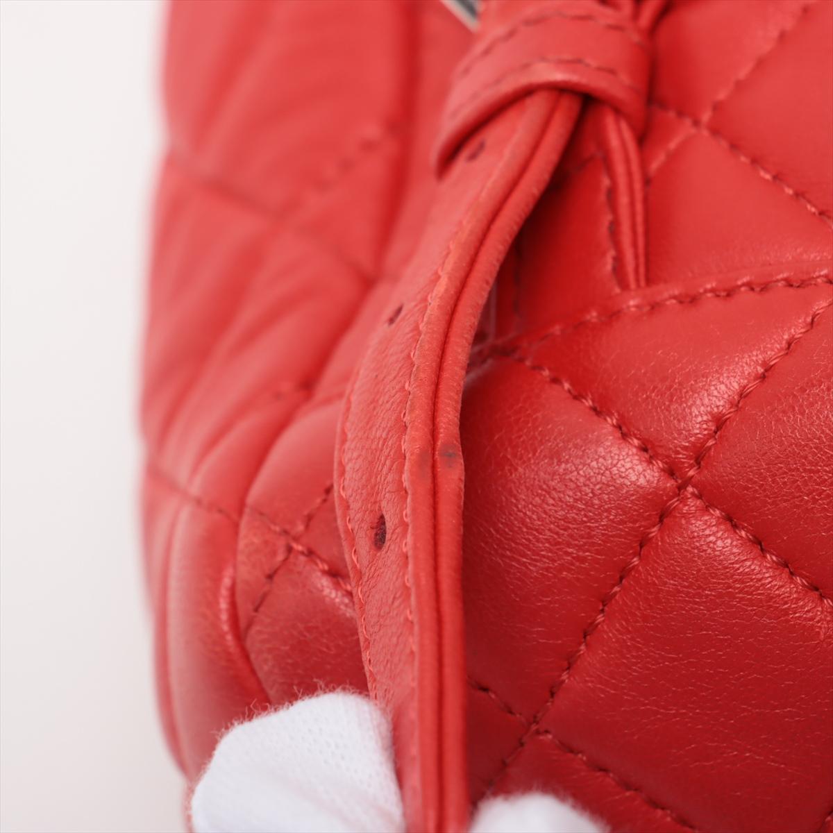 Chanel CC Logo Matelasse Lambskin Chain Drawstring Backpack Rouge * PREORDER * en vente 12