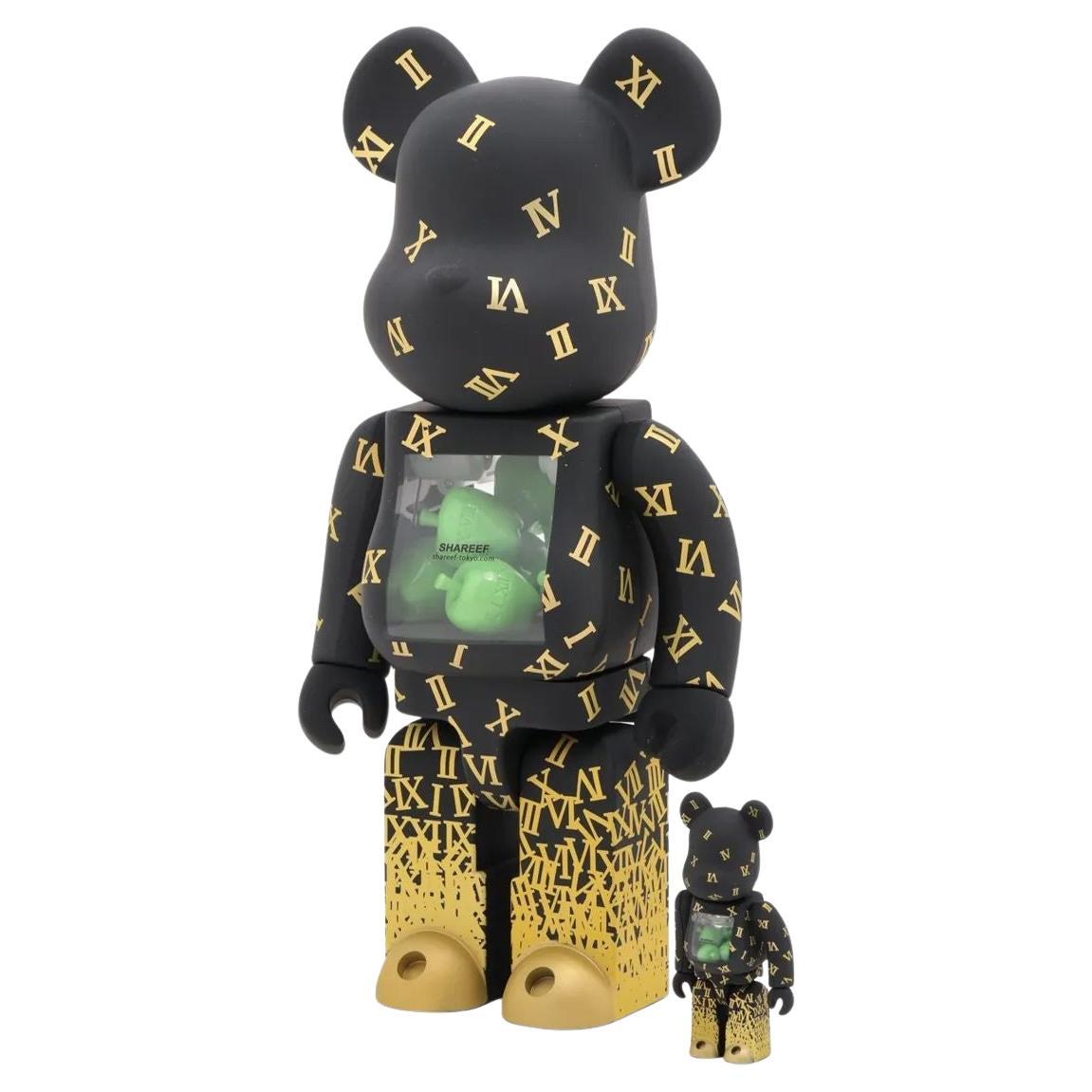 Medicom Shareef 100% & 400% Bearbrick Figure Set Black en vente