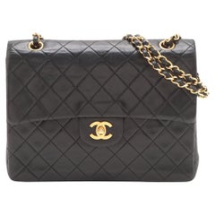 Chanel CC Logo Matelasse Lambskin Double Flap Double Chain Bag Black *PREORDER*